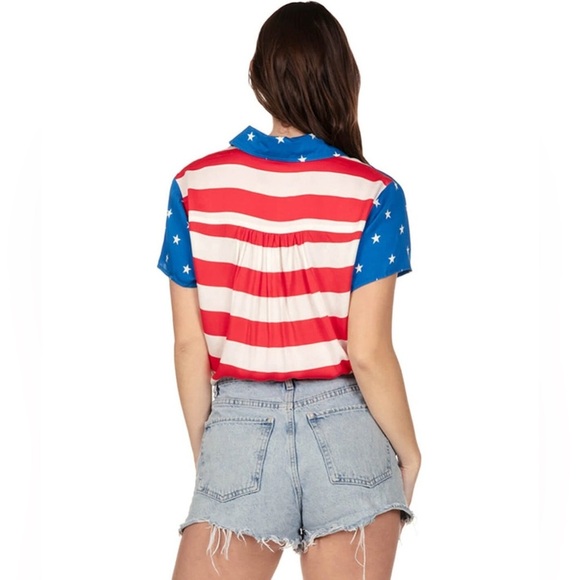 Tipsy Elves American Flag Button Down Shirt - Size S - Red/White/Blue - NWOT - Picture 2 of 11